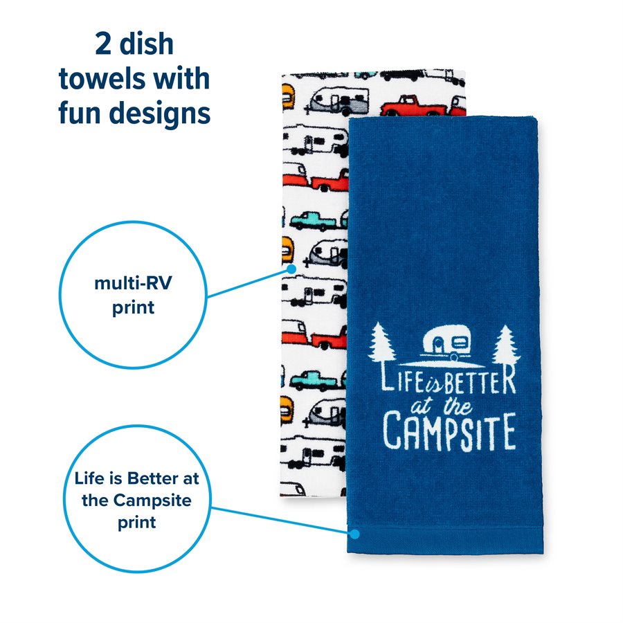 Camco's Life is Better at the Campsite - RV Dish Towel Set