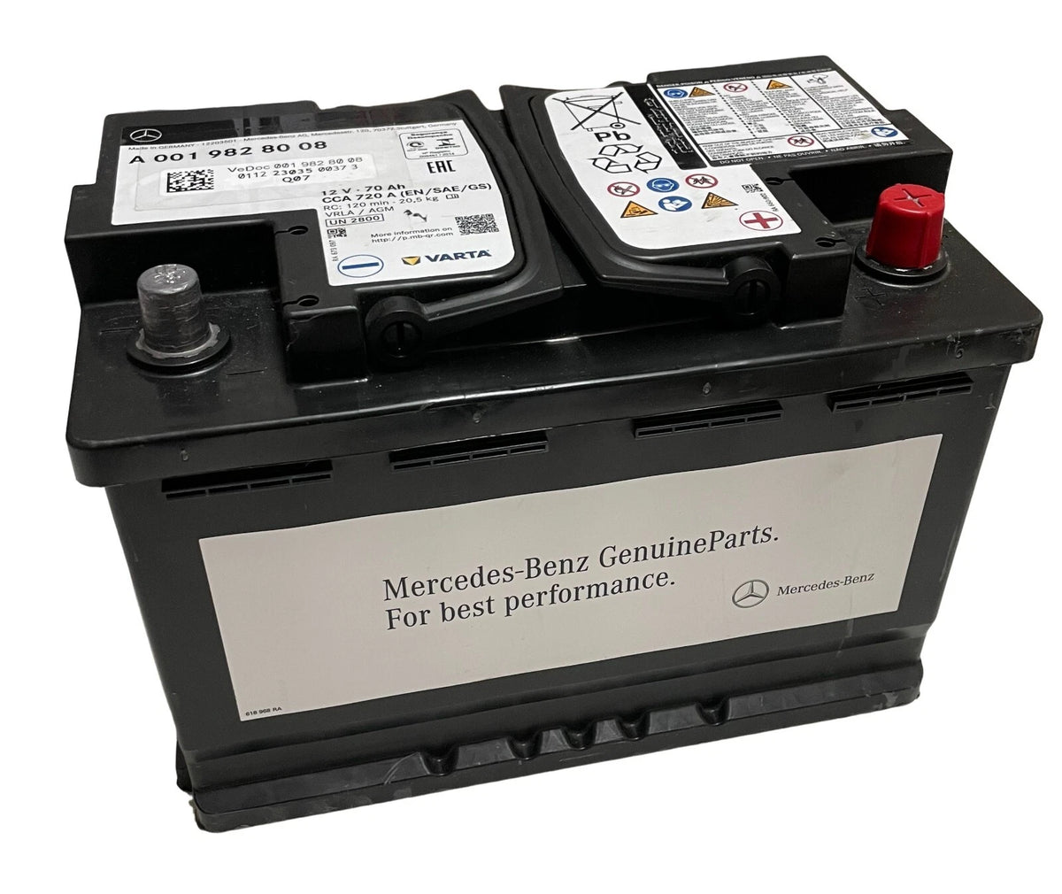 12V, 70AH, MAX 760AMPS Mercedes Engine Battery